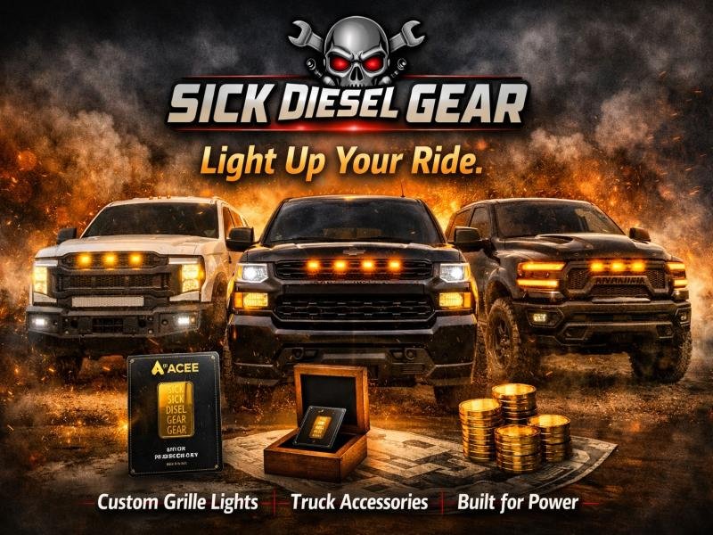 Sick Diesel Gear LED grille lights truck accessories Ford GMC RAM custom truck lighting USA